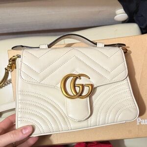 Gucci Cream Crossbody Bag with Gold Accent